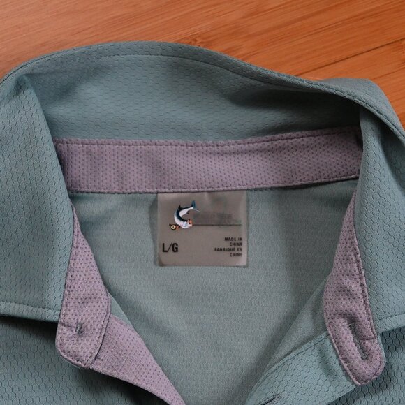 Pair of Men's World Wide Sportsmen Polo Shirts Size Large Sea Green and Grey - Picture 10 of 14